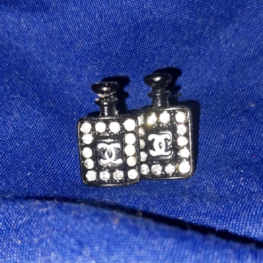 Black and White Perfume Bottle Earrings